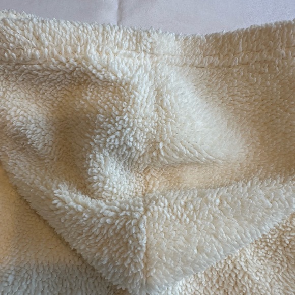 Women's Vest Plush Sherpa full front zipper Cream Off White Cozy L Large Kyodan - Picture 5 of 14